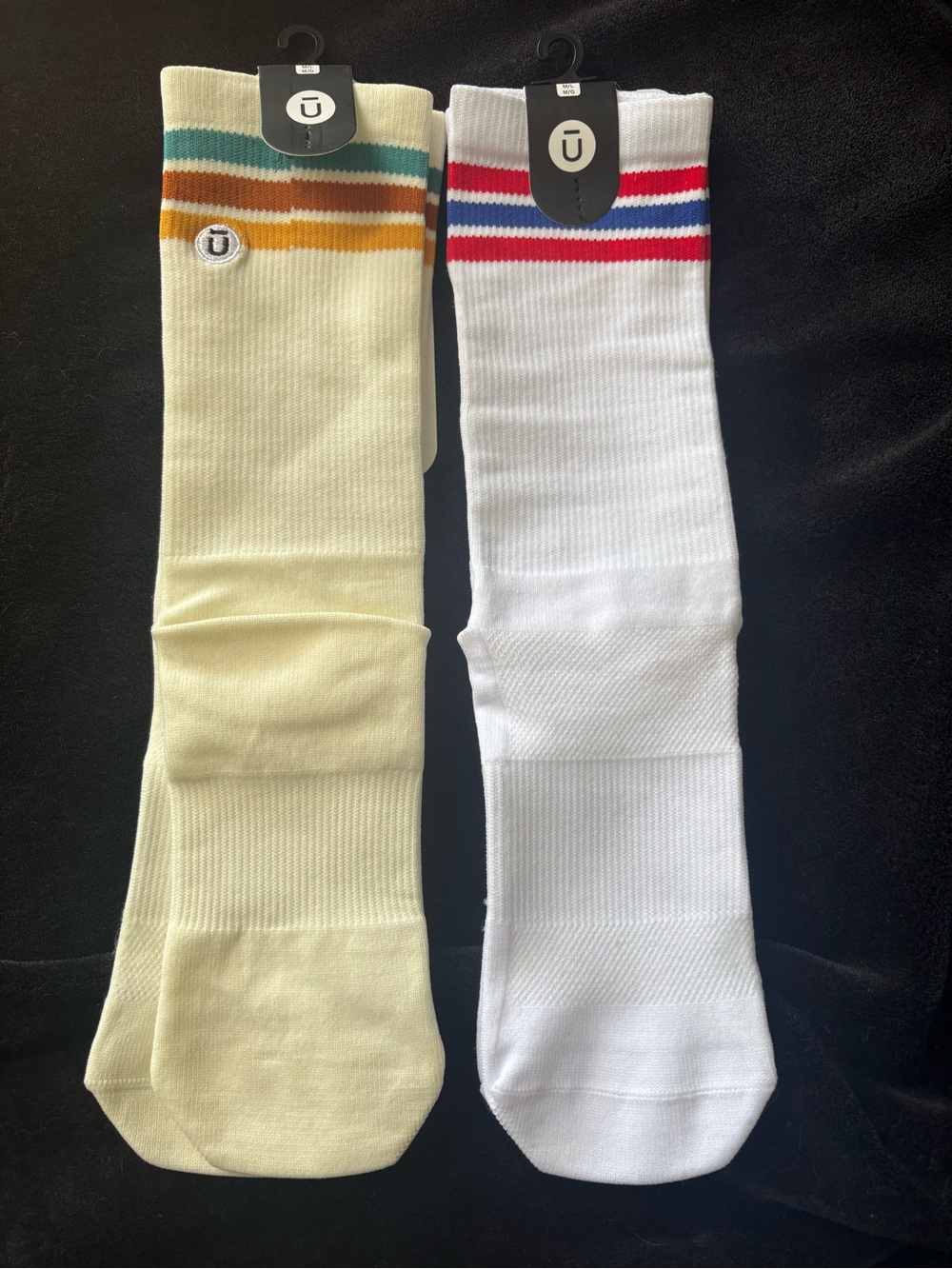 Unisex Two-Pack Retro Athletic Crew Socks